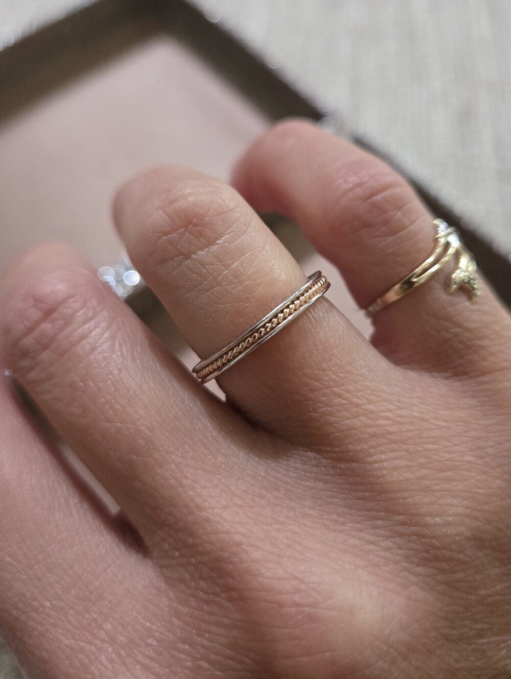 Sterling Silver Rose Gold Two-Tone Ring